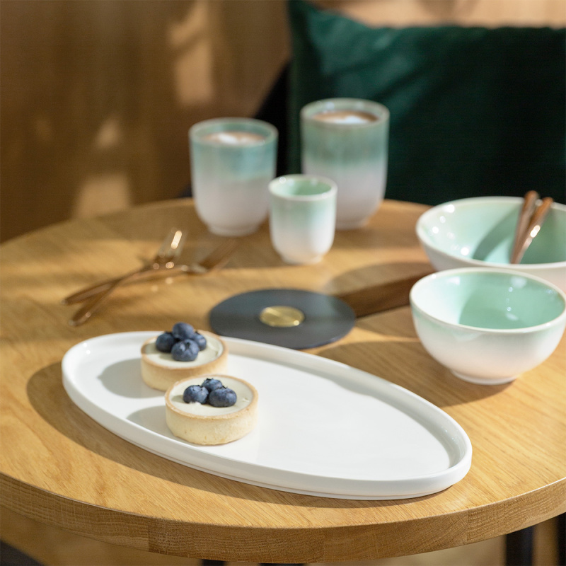Assiette plate ovale U-Coupe 30.5 x 15.5 cm - FLOW Lunasol white