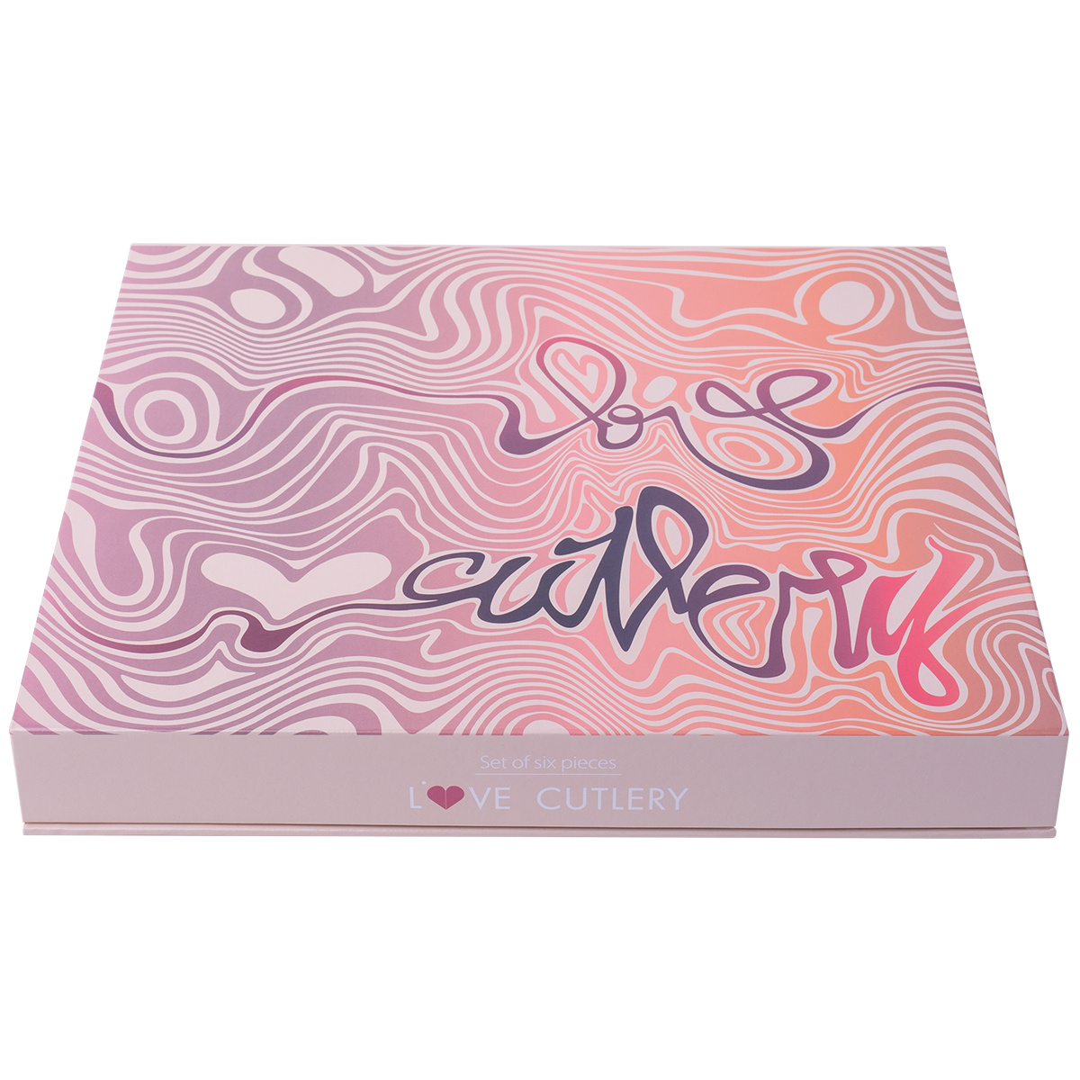 Coffret cadeau avec cœur 6 pièces or rose — Love Cutlery
