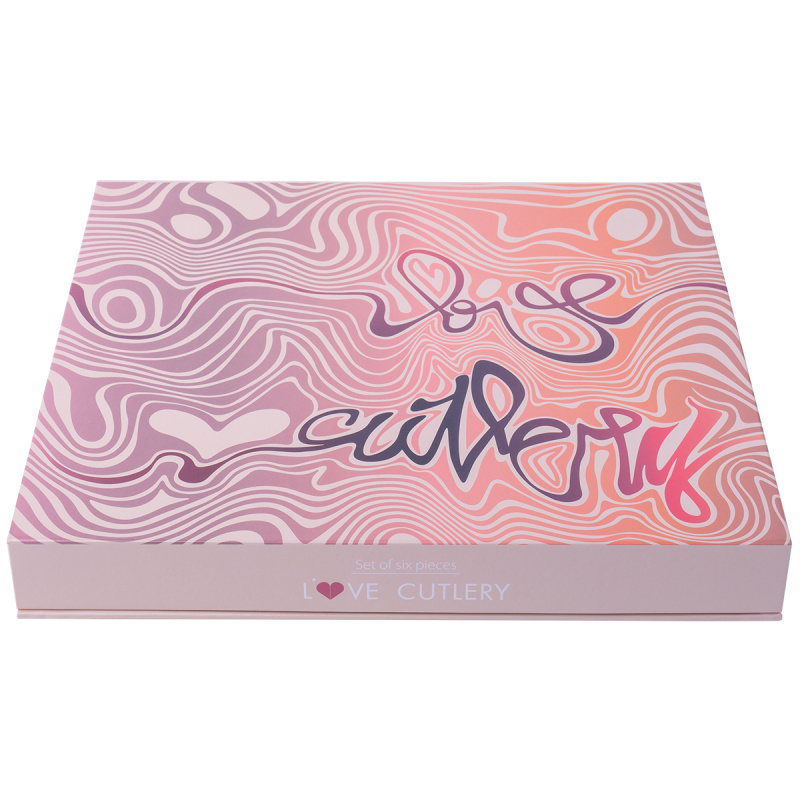 Coffret cadeau avec cœur 6 pièces or rose — Love Cutlery
