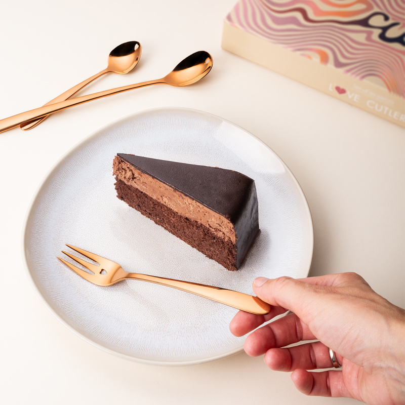 Coffret cadeau avec cœur 6 pièces or rose — Love Cutlery