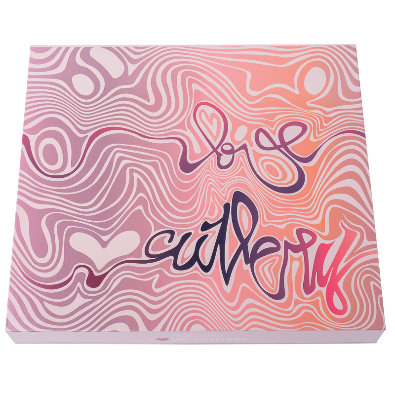Coffret cadeau avec cœur 6 pièces or rose — Love Cutlery