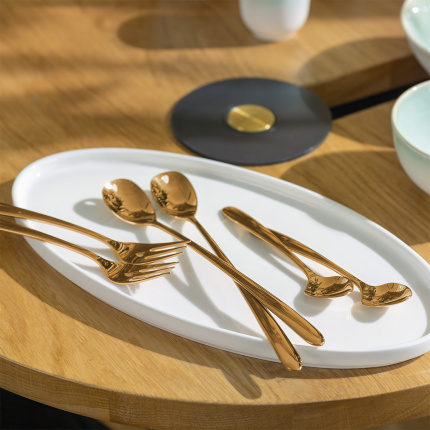 Coffret cadeau avec cœur 6 pièces or rose — Love Cutlery