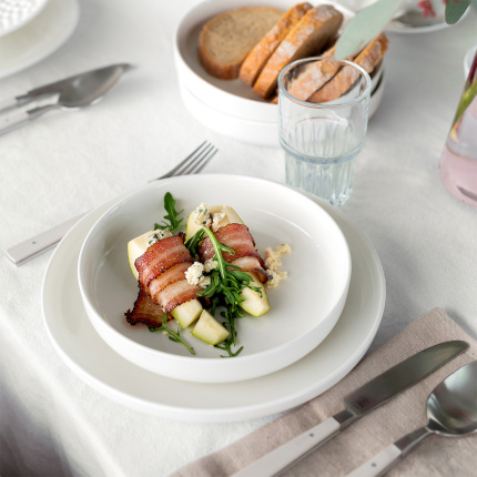 Assiette plate Coupe blanche 25 cm – Flow
