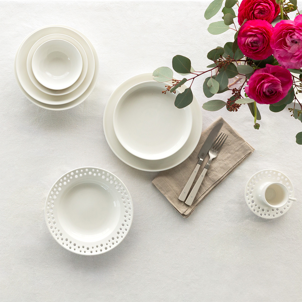 Assiette plate Coupe 23 cm | Gaya Atelier White