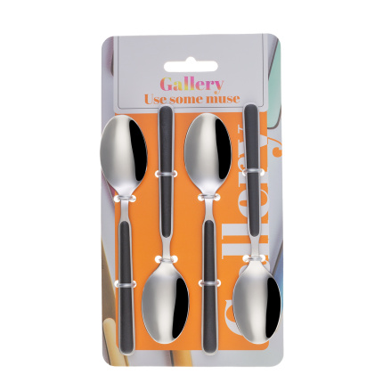 Set de 4 cuillères à café - Gallery noir
