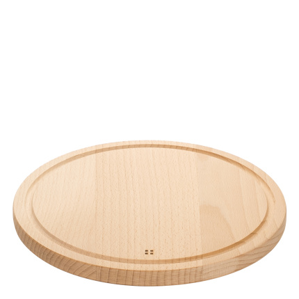 Planche à découper ronde en bois avec rigole 28 cm - Basic