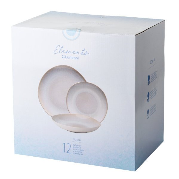 Set d'assiettes en céramique 12 pcs – Elements North Organic