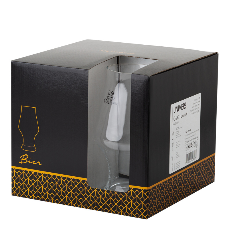 Verres à bière 500 ml lot de 4 - Univers Glas Lunasol