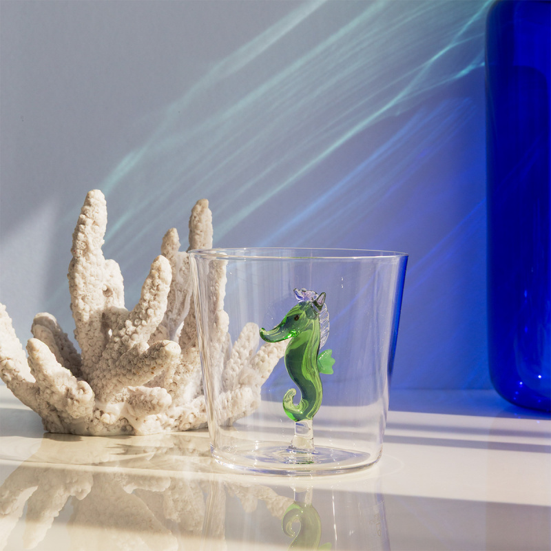 Verre avec hippocampe vert | Ichendorf