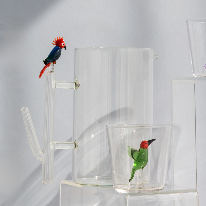 Carafe avec cacatoès rouge-bleu | Ichendorf