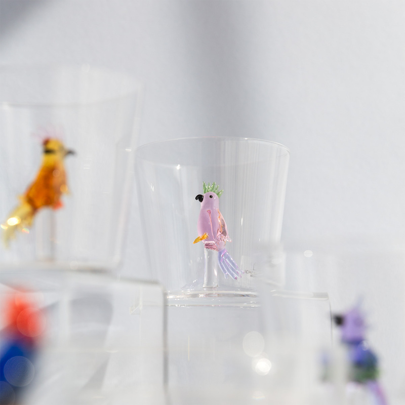 Verre avec cacatoès rose | Ichendorf