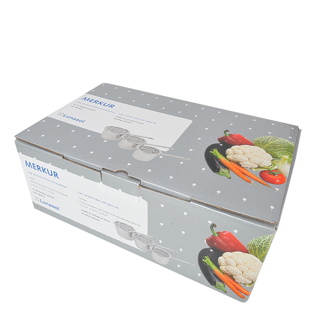 Set de casseroles 3 pcs avec couvercles - Merkur Master Chef Lunasol
