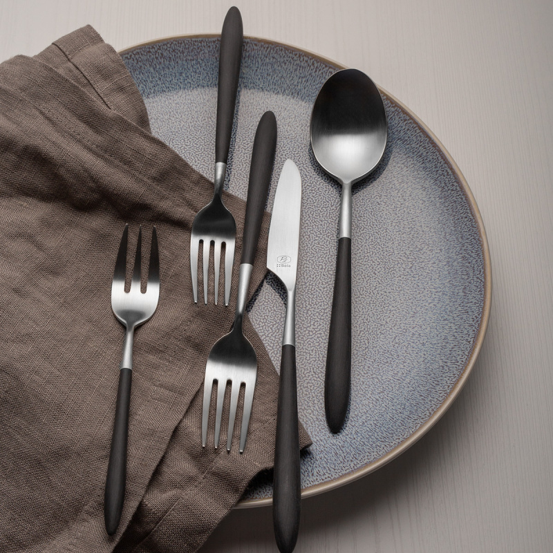 Set de couverts 16 pcs – GAYA Exeter manche gris-noir mat