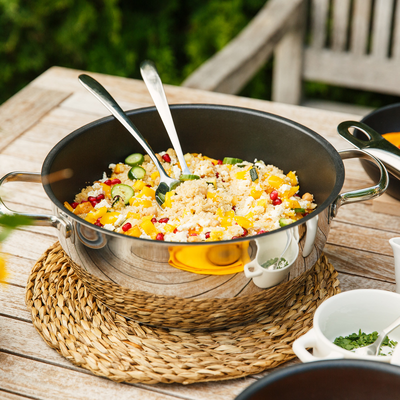 Wok Merkur avec couvercle en verre 9,6 l Master Chef Lunasol