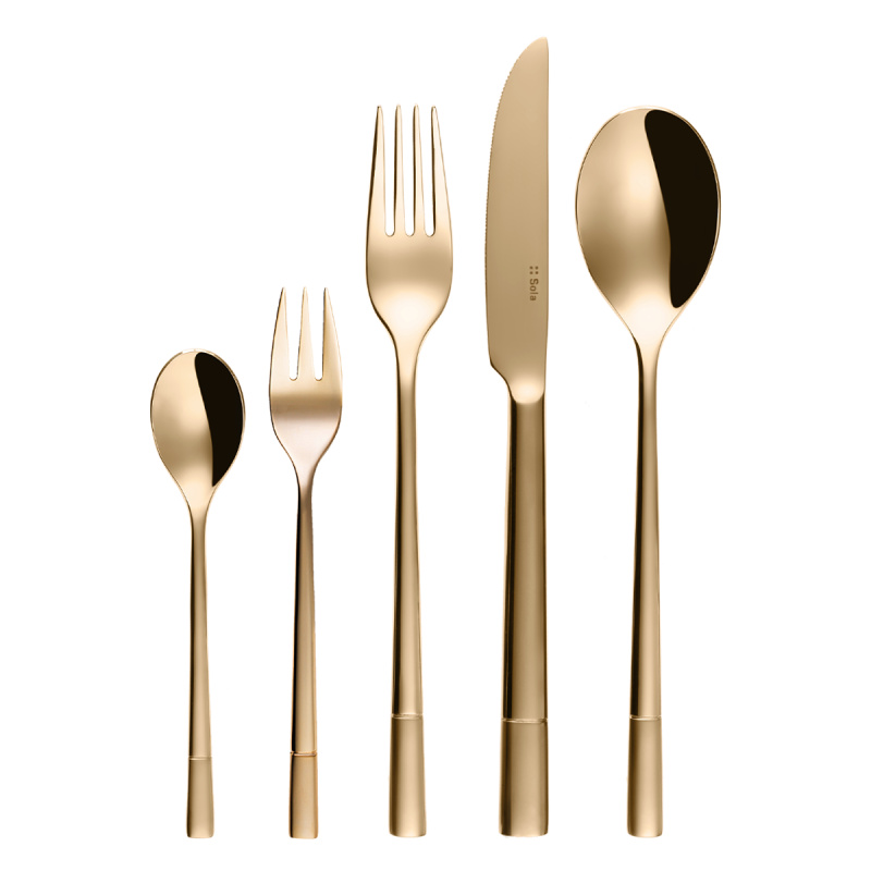 Set de couverts 5 pcs — Luxus doré partiellement satiné