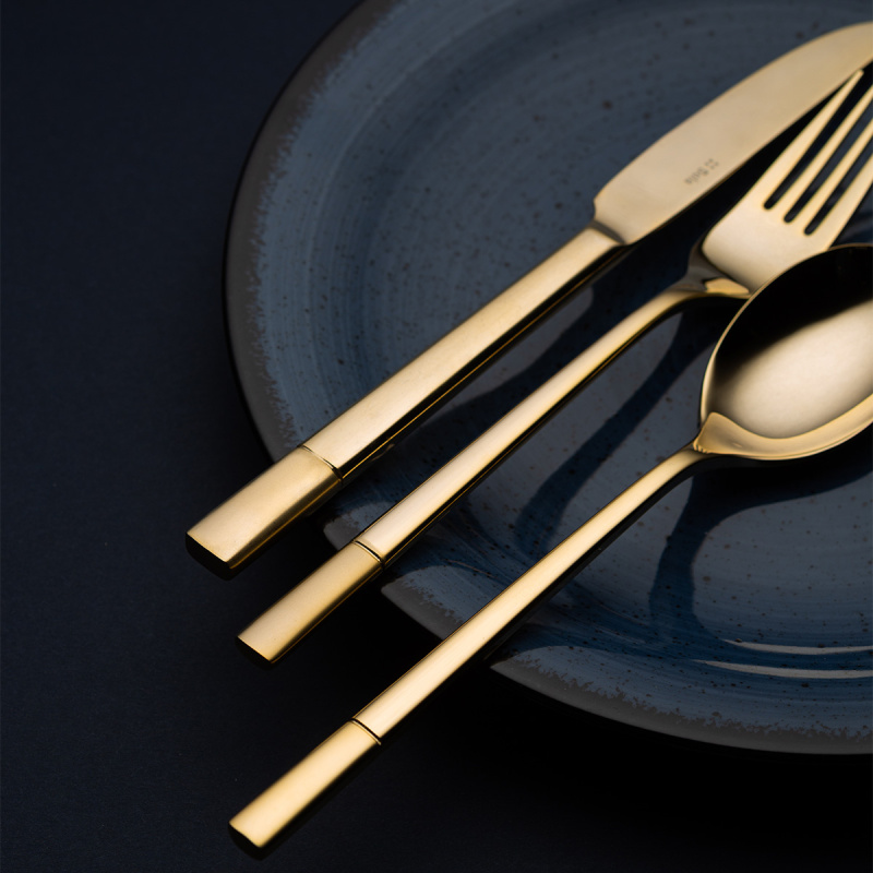 Set de couverts 5 pcs — Luxus doré partiellement satiné