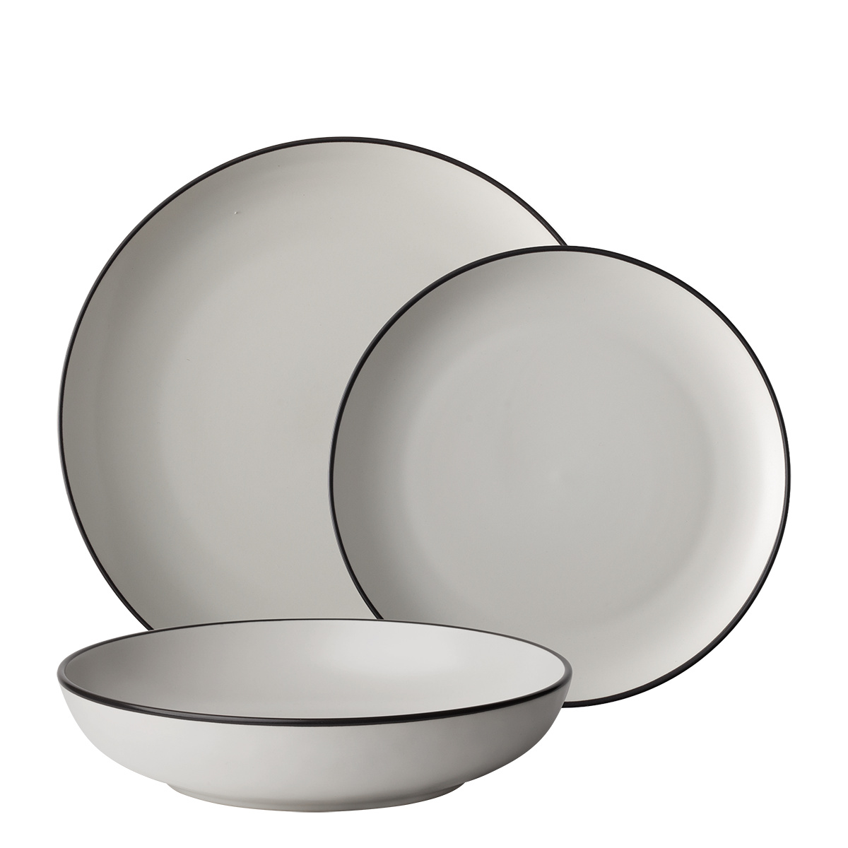 Set d’assiettes 12 pcs — Elements Yin & Yang white