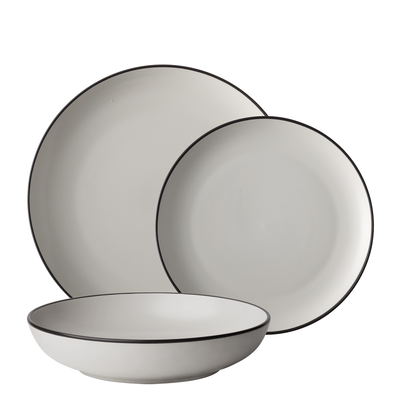 Set d’assiettes 12 pcs — Elements Yin & Yang white