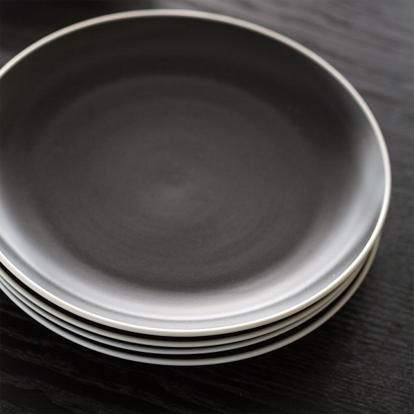 Assiette plate 22 cm — Elements Yin & Yang black