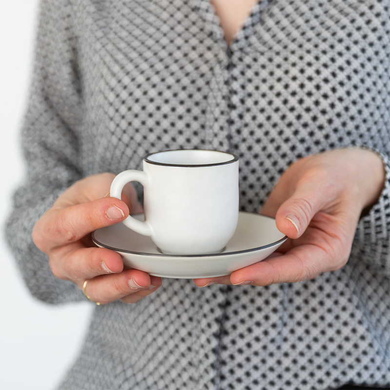 Tasse à moka 90 ml — Elements Yin & Yang white