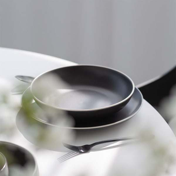 Service d'assiettes 18 pièces | Elements Yin & Yang black