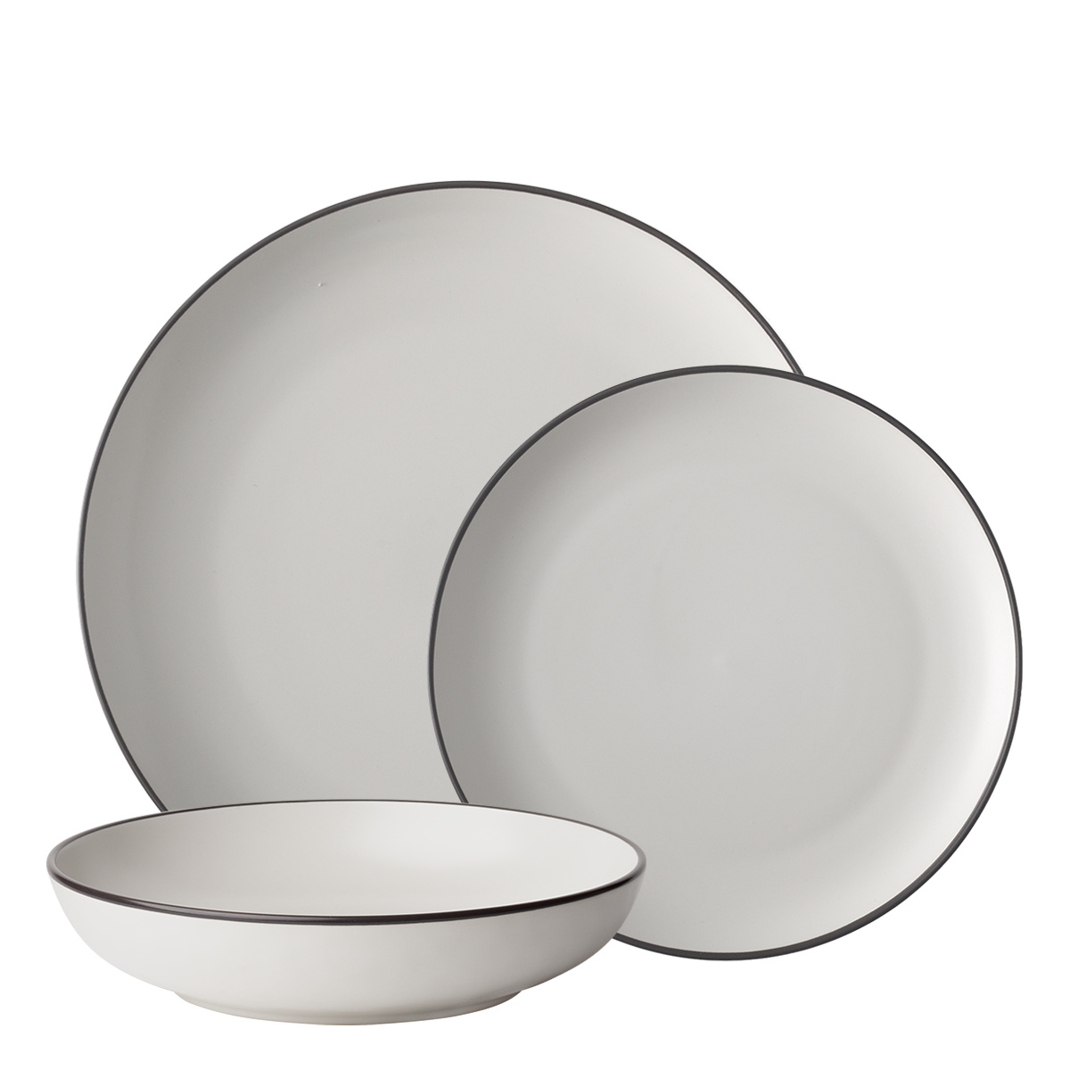 Service d'assiettes 18 pièces | Elements Yin & Yang white