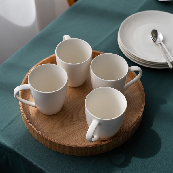 Service en porcelaine 28 pièces Flow blanc | Lunasol