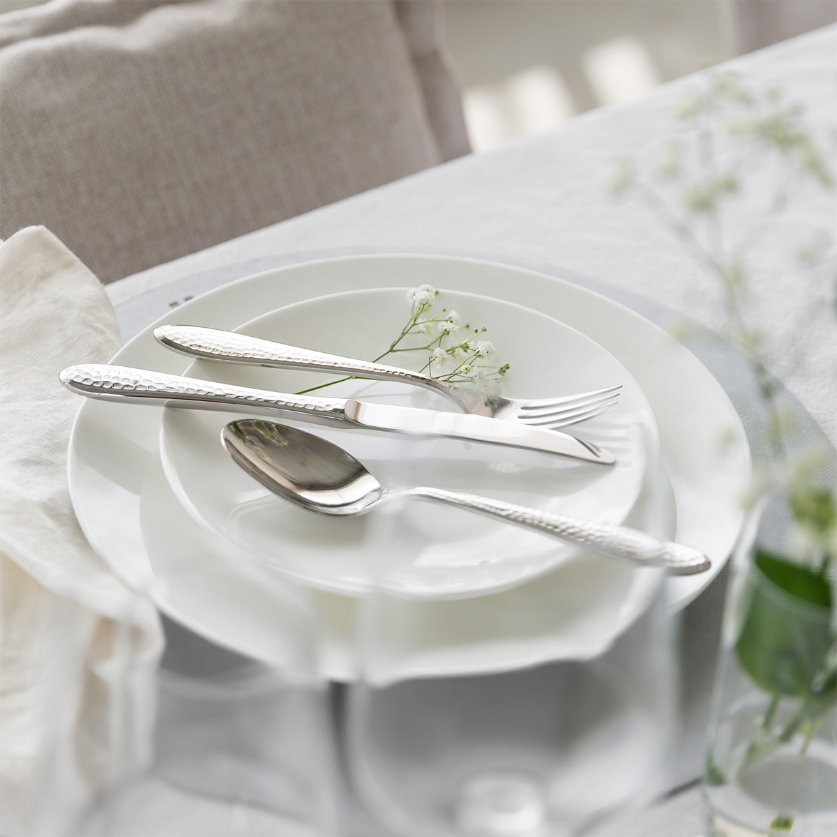 Set de vaisselle de démarrage 60 pièces | Premium Platinum silver