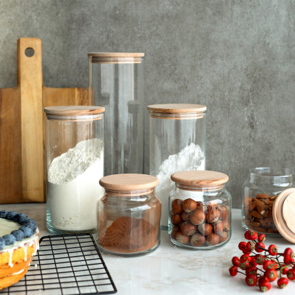 Récipient en verre avec couvercle 1,25 l | Basic Kitchen