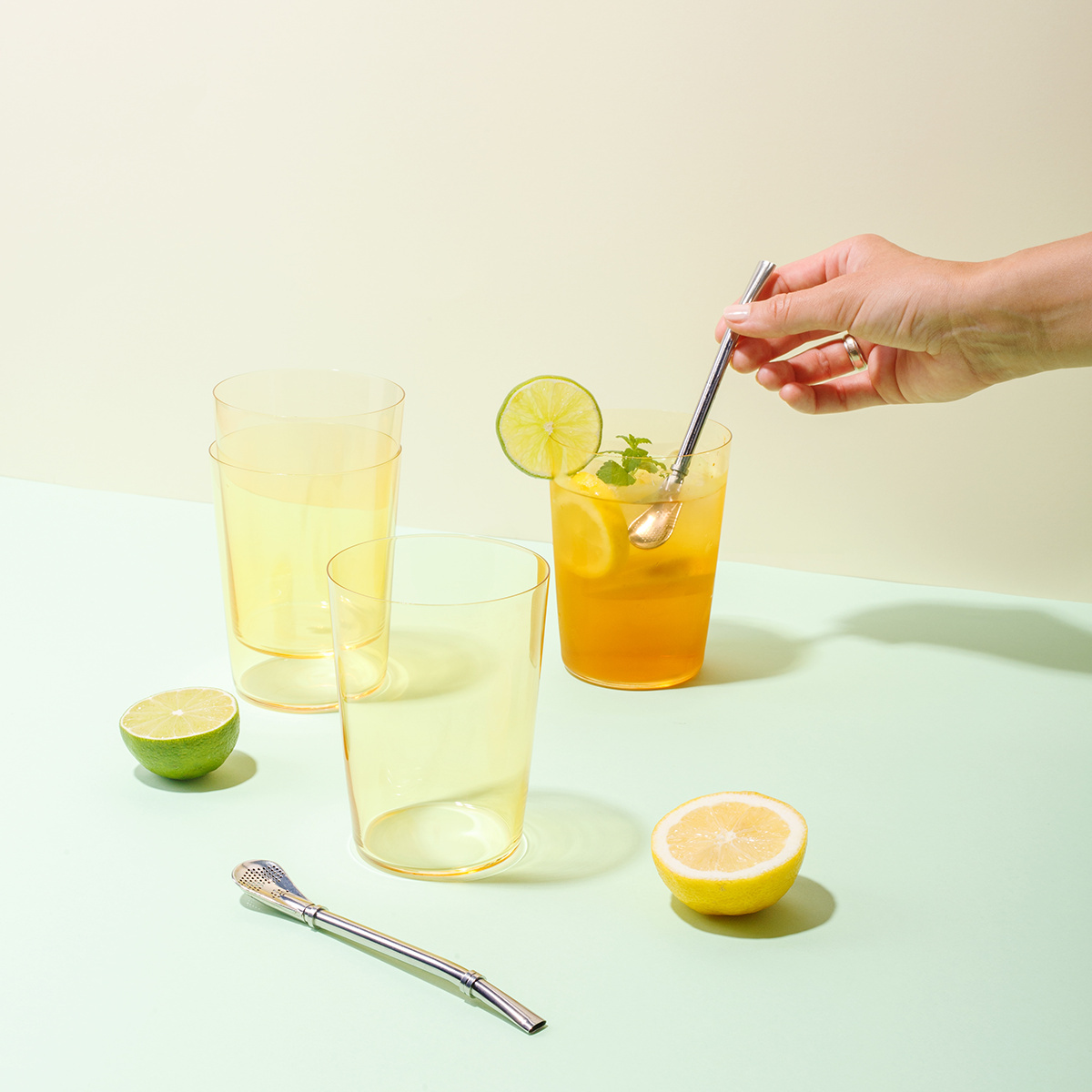 Ensemble de 6 verres à long drink en verre 21st Century Glas Lunasol Color Mix de 515 ml