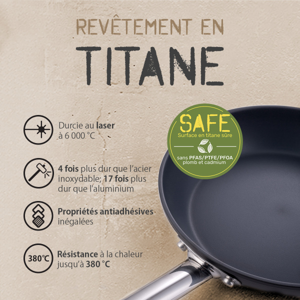 Poêle avec revêtement en titane Ø 20 cm - Saturn Terra Lunasol