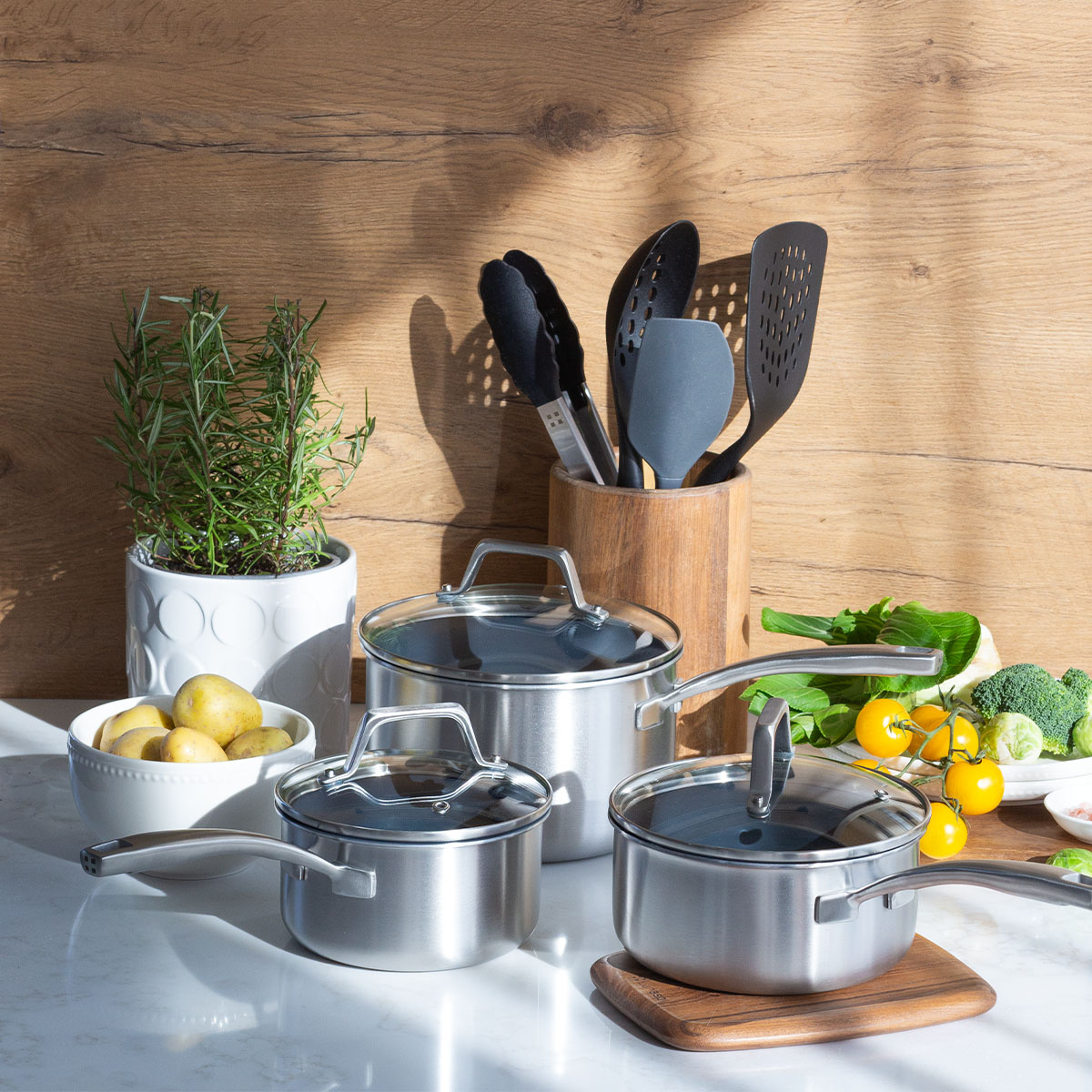 Casserole avec couvercle en verre ø 18 cm | Sirius Terra