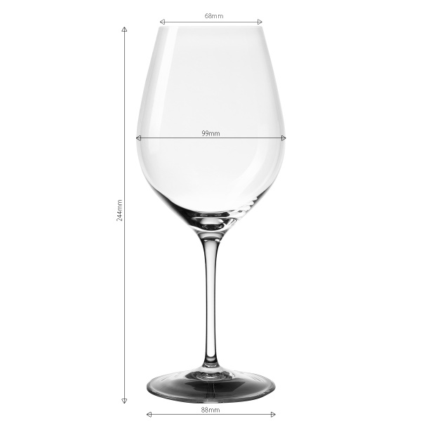 Verres à vin rouge 660 ml lot de 6 - Optima Glas Lunasol