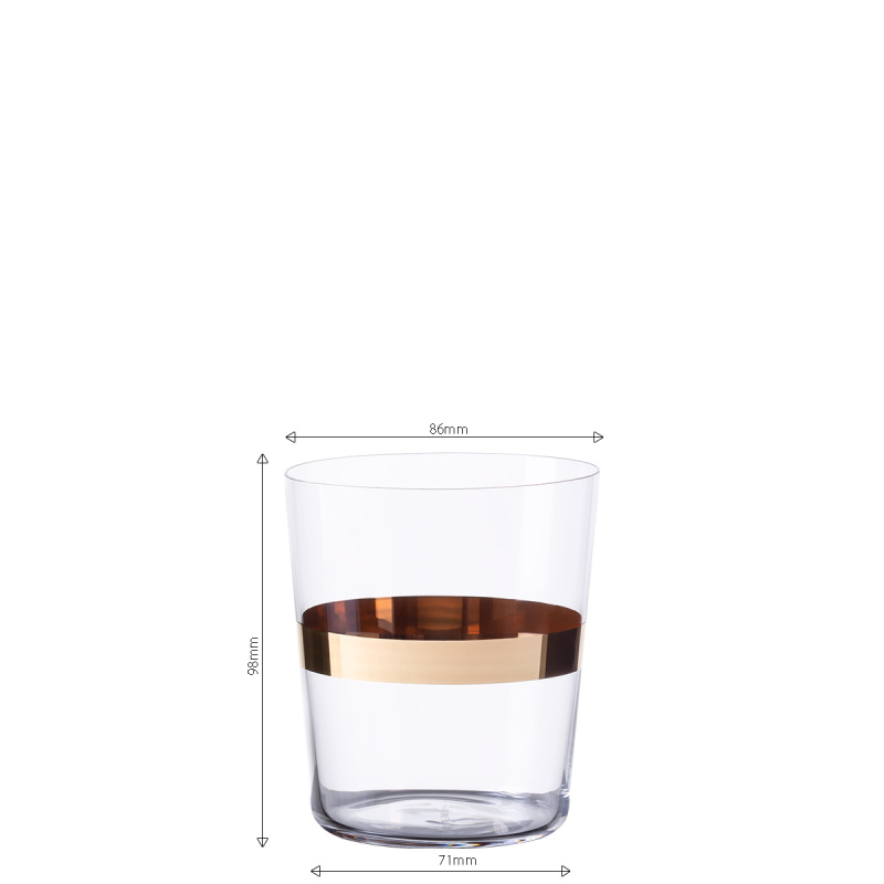 Verres Tumbler avec bande dorée 440 ml set de 6 - 21st Century Glas Lunasol META Glass