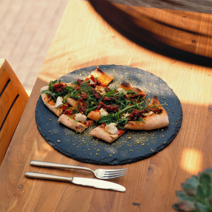Plateau rond en ardoise - Flow