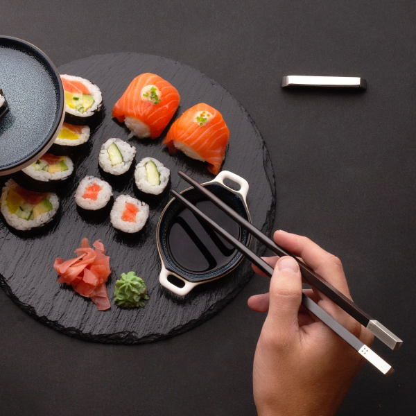 Plateau rond en ardoise - Flow
