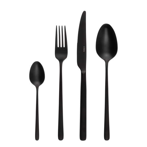 Set de couverts 24 pcs – Calgary PVD noir mat