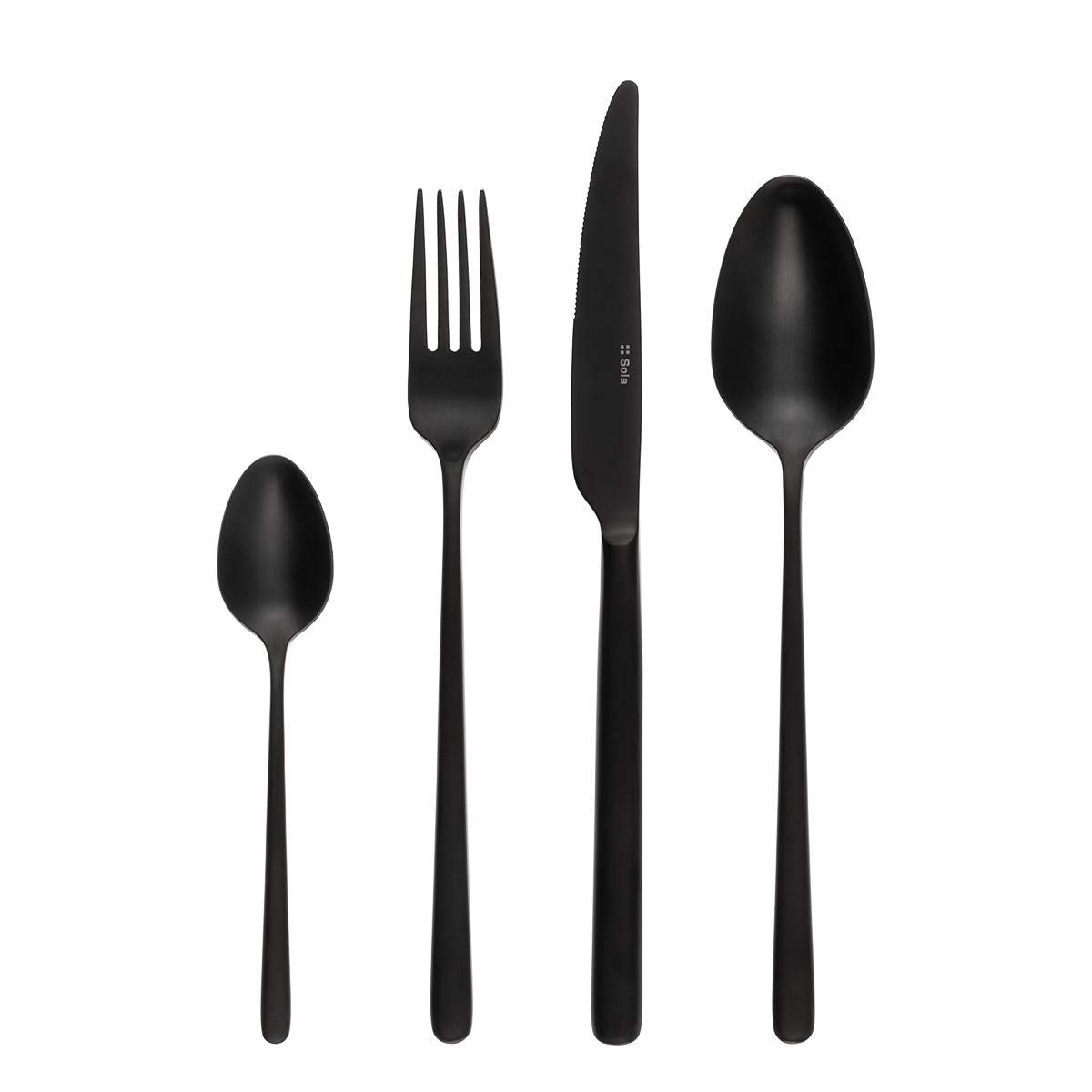 Set de couverts 24 pcs – Calgary PVD noir mat