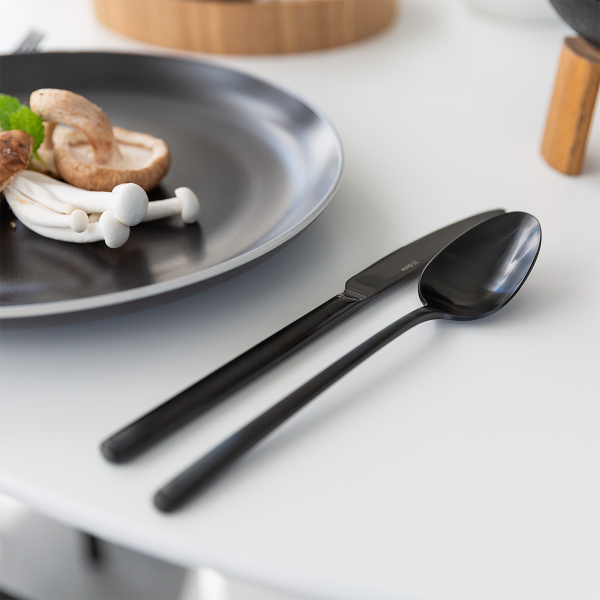 Set de couverts 24 pcs – Calgary PVD noir mat