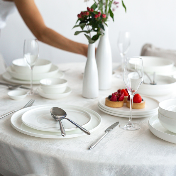 Ensemble de 18 assiettes – Premium Modern Platinum Line