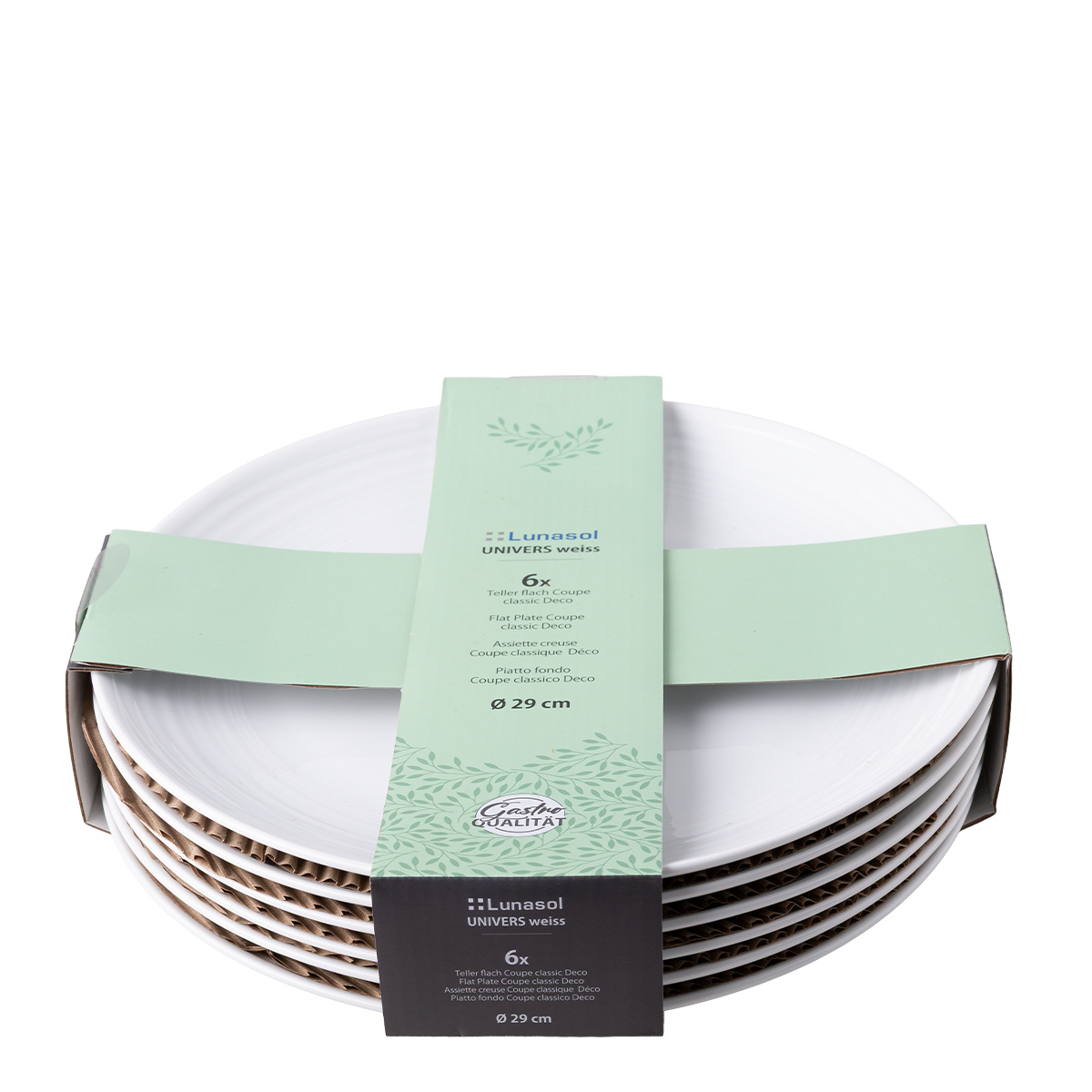 Assiette plate Coupe classic Deco 29 cm lot de 6 pcs – UNIVERS blanc