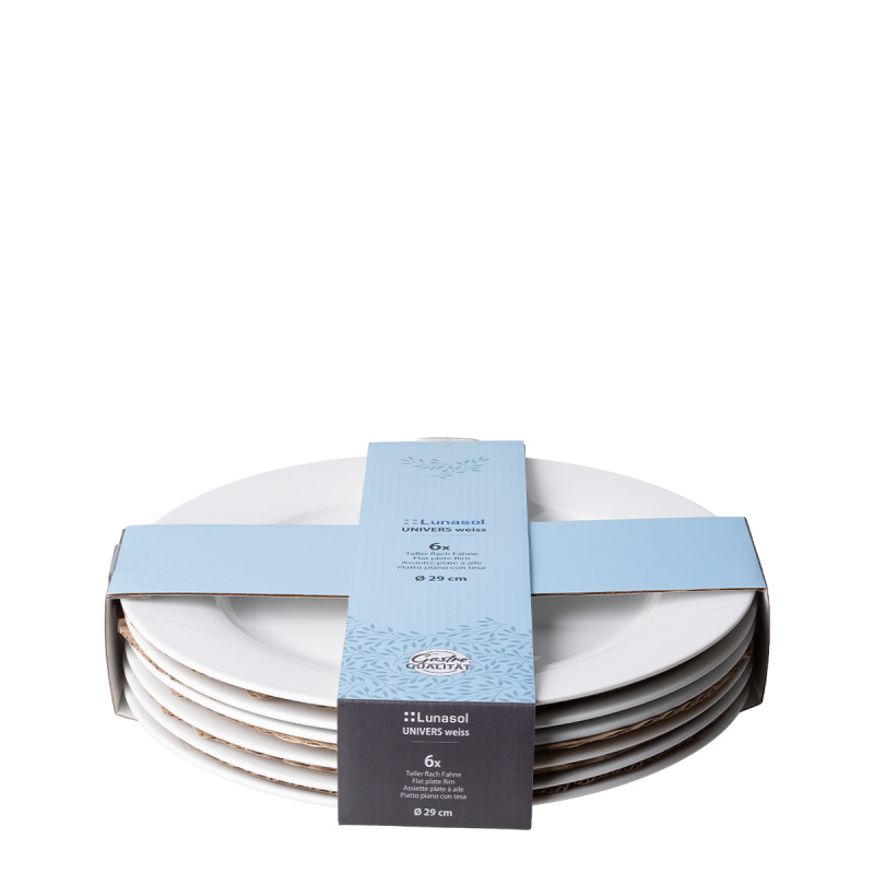 Assiette plate 29 cm set 6 pièces — Univers blanc