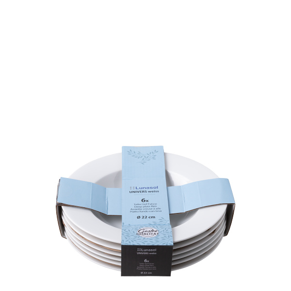 Assiette creuse 22 cm set 6 pcs — UNIVERS blanc