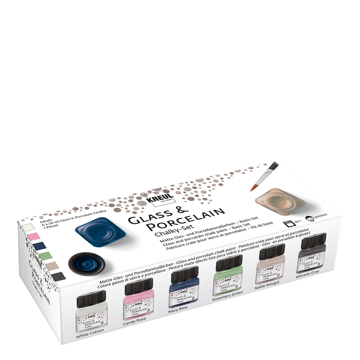 Peintures craie pour porcelaine et verre lot de 6 – KREUL