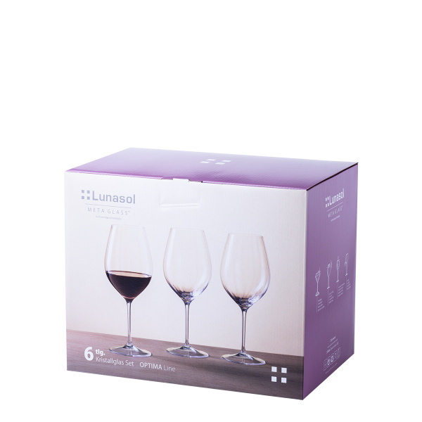Verres à vin rouge 660 ml lot de 6 - Optima Line Glas Lunasol