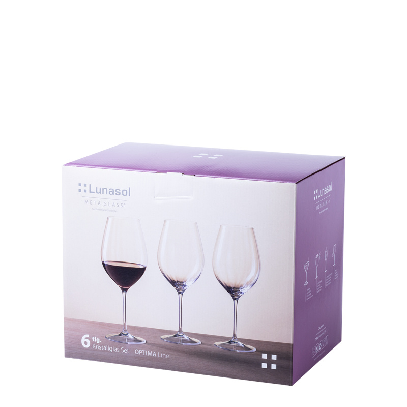 Verres à vin rouge 660 ml lot de 6 - Optima Line Glas Lunasol