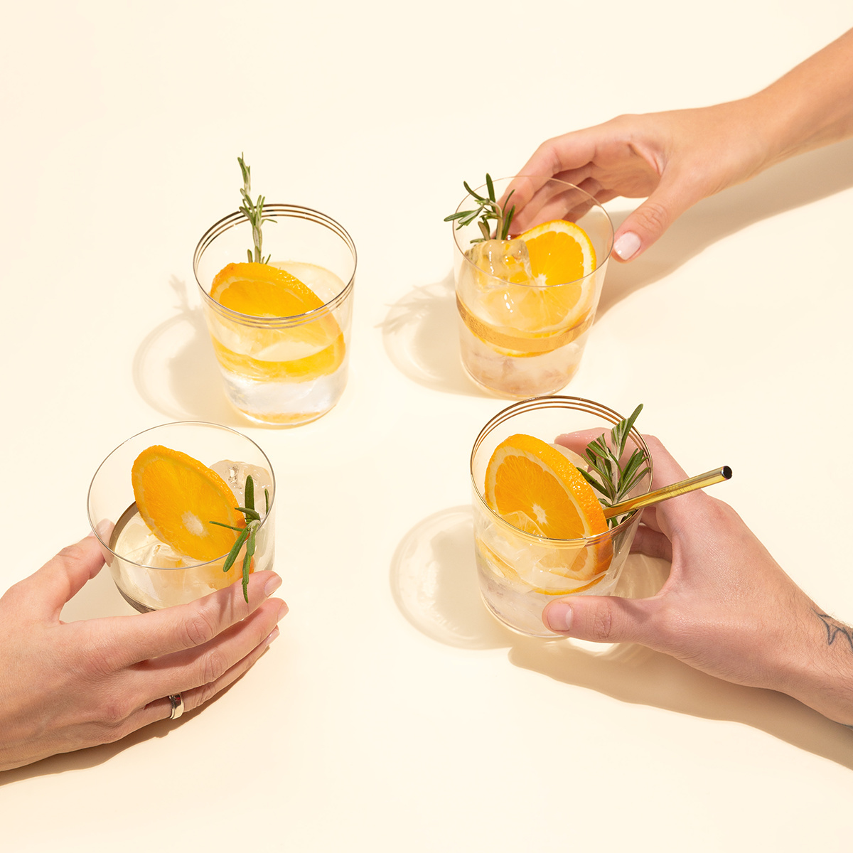 Verres Tumbler à trois rayures couleur platine 440 ml set de 6 - 21st Century Glas