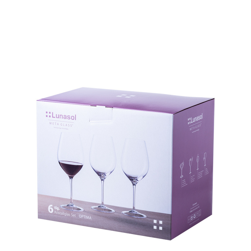 Verres à vin rouge 660 ml lot de 6 - Optima Glas Lunasol
