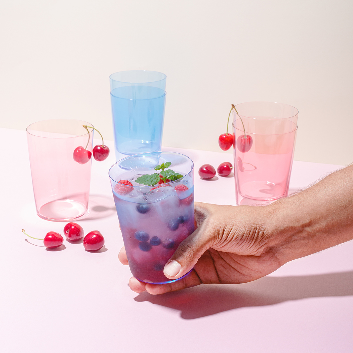 Ensemble de 6 verres à long drink en verre 21st Century Glas Lunasol Color Mix de 515 ml