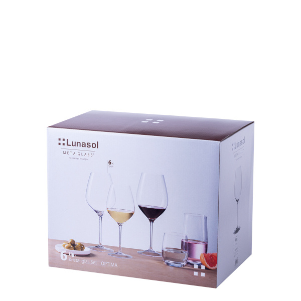 Verres à vin rouge 570 ml lot de 6 - Optima Glas Lunasol